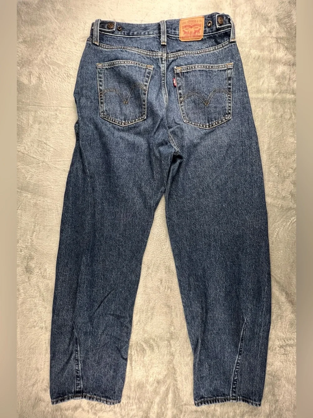 Levis Cinch Barrel Jeans Women's Size 28 Blue Denim Baggy Dark Wash Boho